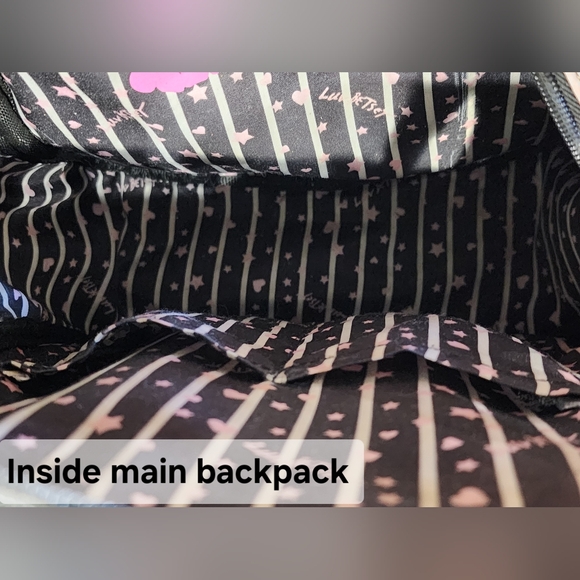 BETSEY JOHNSON | "Luv Betsey" Quilted Backpack | Pink & Black - Picture 12 of 13